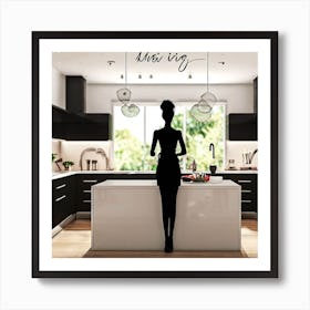 Girl In Kitchen Art Print