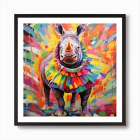 Circus Rhino 1 Art Print