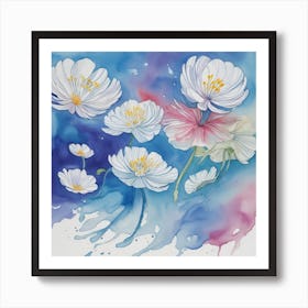 White Flowers Art Print