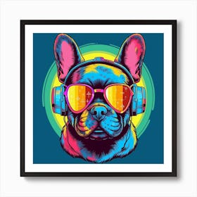 12 French Bulldog Glasses 02 Art Print