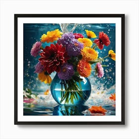 Flowers In Water 11 Art Print