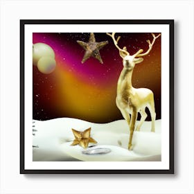 Christmas Reindeer 004 1 Art Print