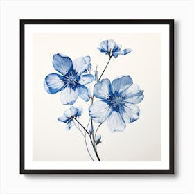 Blue Flowers 1 Art Print