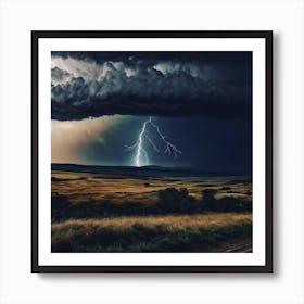 Lightning Over The Plains Art Print