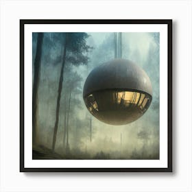 Futuristic House In The Forest Art Print