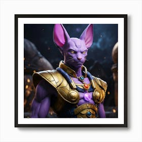 Cat In Armor Art Print