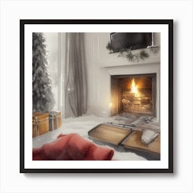 Christmas In The Living Room Art Print