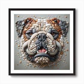 Bulldog Made Of Pebbles Art Print