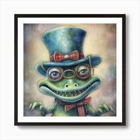 Lizard In Top Hat 1 Art Print