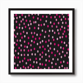 Pink Polka Dots Art Print