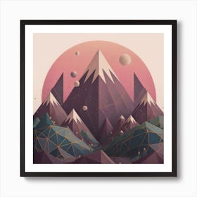 Abstract Mountain Landscape Art Print