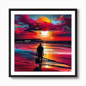 Sunset On The Beach 492 Art Print