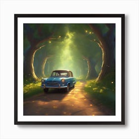 Car In The Forest Art Print