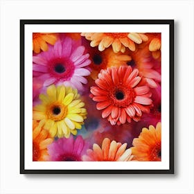 Colorful Gerberas Art Print