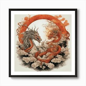 Dragons In The Clouds Art Print