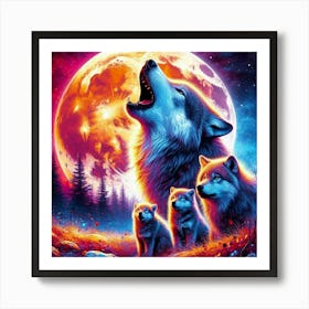 Howling Wolf Family Art Print