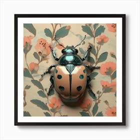 Pink beetle photography Art Print