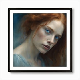 Woman With Blue Eyes Art Print