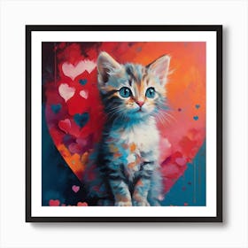 Valentine Kitten 2 Art Print