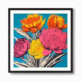 Everlasting Flower 2 Pop Art Illustration Square Art Print