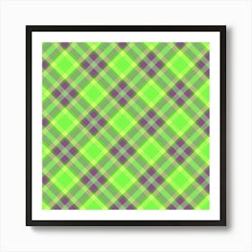 Green And Purple Plaid 1 Art Print