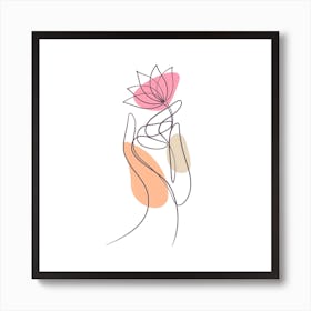 Lotus Flower In Hand Art Print