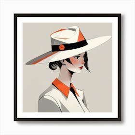 Woman in a Hat 11 Art Print