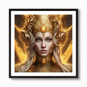 Golden Enigma Goddess Art Print