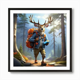 Deer In The Woods 68 Art Print