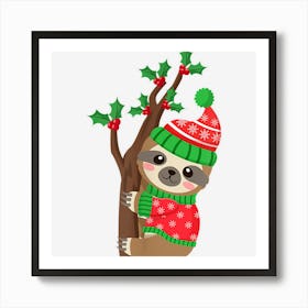 Mens Merry Slothmas Christmas Design For Sloth Lovers Art Print