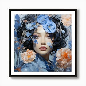 'Blue Flowers' Art Print