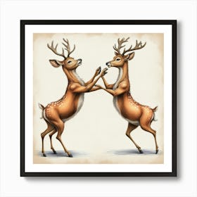 Default A Funny Deer Attempting To Dance The Tango But Its Ant 3 Art Print