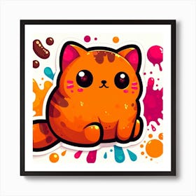 Orange tubby cat 1 Art Print