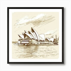 A Sydney Opera House In Sydney Hand Drawn Sketch 1719930199 1 Art Print