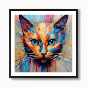 Colorful Cat Art Print