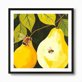 Bees And Pears Art Print