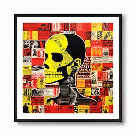 'Skull' Collage Art Print