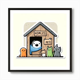 Homeless Pets Art Print