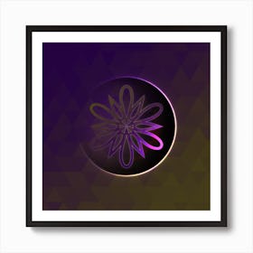 Geometric Neon Glyph on Jewel Tone Triangle Pattern 275 Art Print