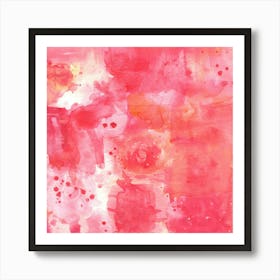 Pink Abstract Watercolor Painting Art Print