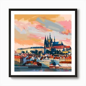 A Prague Castle In Prague Expressive Strokes Ill 1720028675 4 Art Print