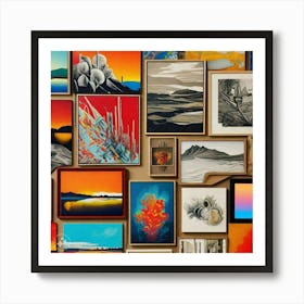 Collection Of Framed Paintings Art Print