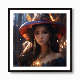 Absolute Reality V16 Symmetry Portrait Of A Female Sorcerer Da 1 Art Print