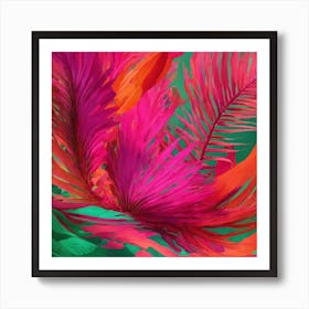 Flamingo Feathers Art Print