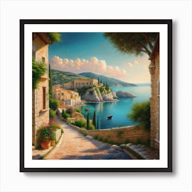 Village By The Sea Art Print