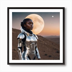 Girl In Space Art Print