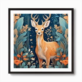 Deer In The Forest 6 Art Print