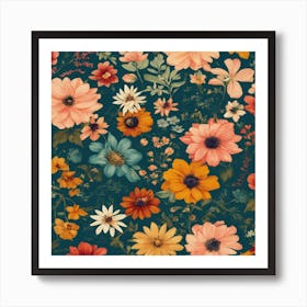 Floral Wallpaper 1 Art Print