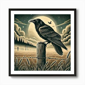 Tattoo Crow 3 Art Print