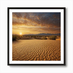 Desert Landscape At Sunset Art Print